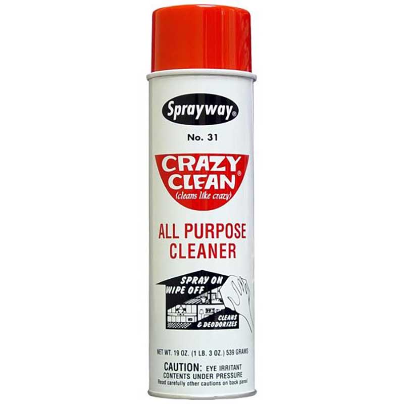 (12) Sprayway Crazy Clean All Purpose Cleaners Aerosol 19 Oz. Capacity SW031SY