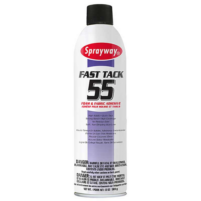 (12) Sprayway Fast Tack 55 Foam and Fabric Adhesive Aerosol 13 Oz. Capacity SW055SY