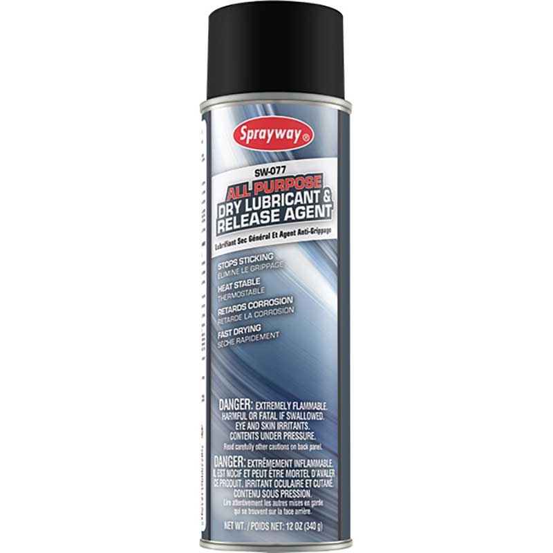 (12) Sprayway All Purpose Dry Lubricant and Release Agent Aerosol 12 Oz. Capacity SW077SY
