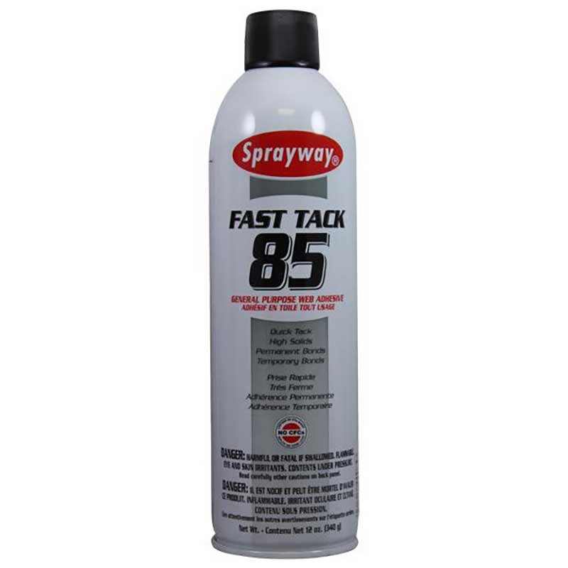 (12) Sprayway Fast Tack 85 General Purpose Web Adhesive Aerosol 12 Oz. Capacity SW085SY
