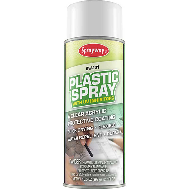 (12) Sprayway Plastic Spray with UV Inhibitors Aerosol 10.5 Oz. Capacity SW201SY