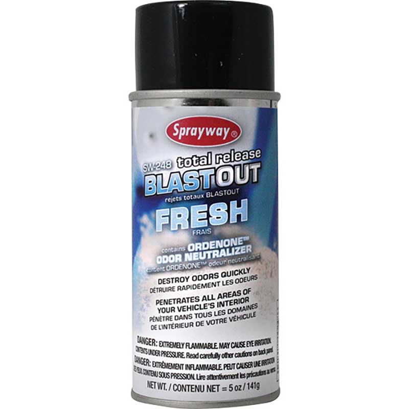(12) Sprayway Total Release Blast Out Odor Eliminator Fresh Aerosol 5 Oz. Capacity SW248SY