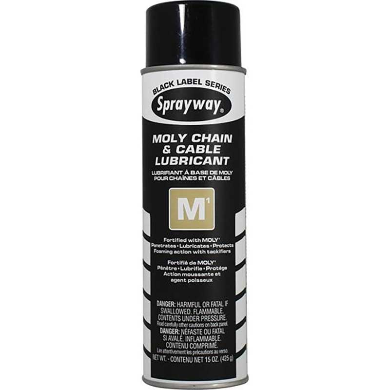 (12) Sprayway M1 Moly Chain and Cable Lubricant Aerosol 15 Oz. Capacity SW291SY