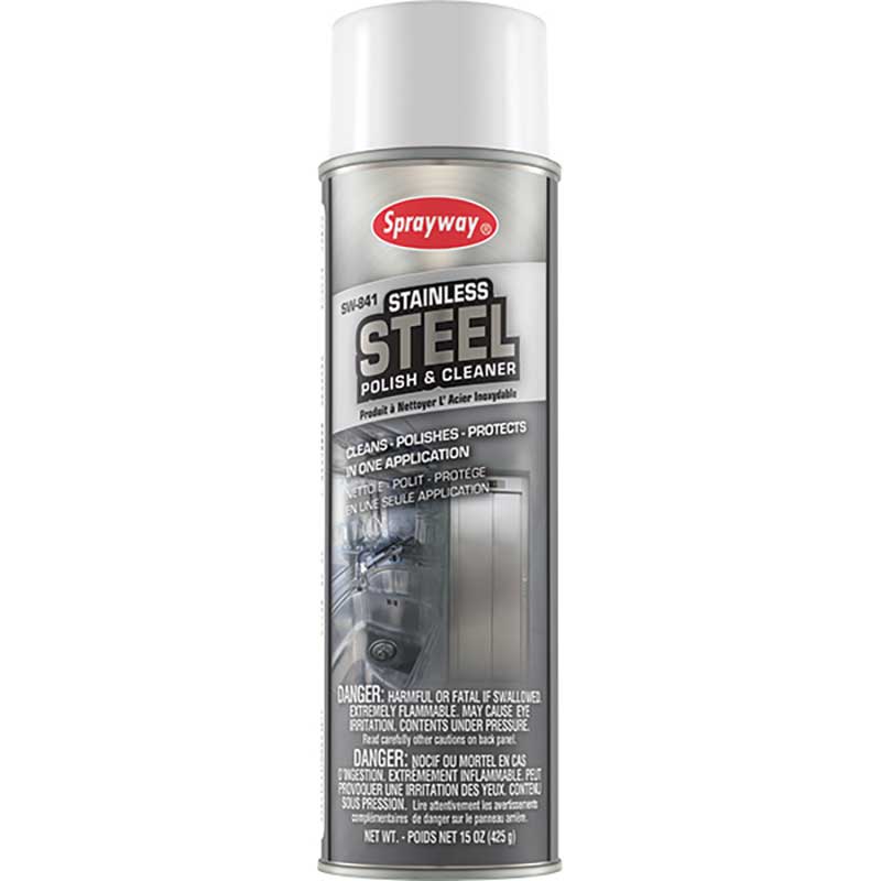 (12) Sprayway Stainless Steel Polish and Cleaner Aerosol 15 Oz. Capacity SW841SY