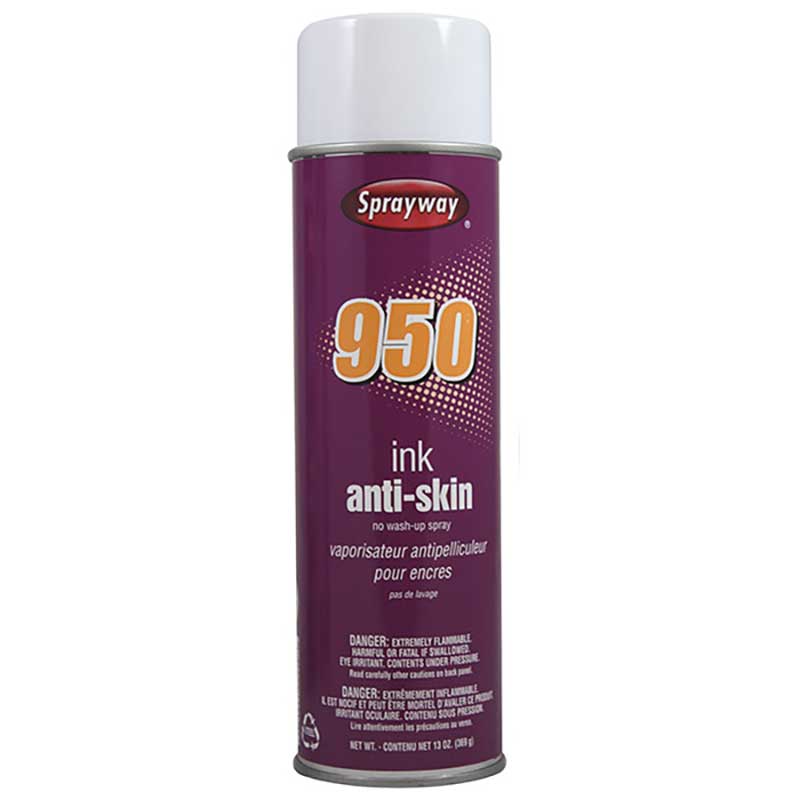 (12) Sprayway 950 Ink Anti-Skin Aerosol 13 Oz. Capacity SW950SY