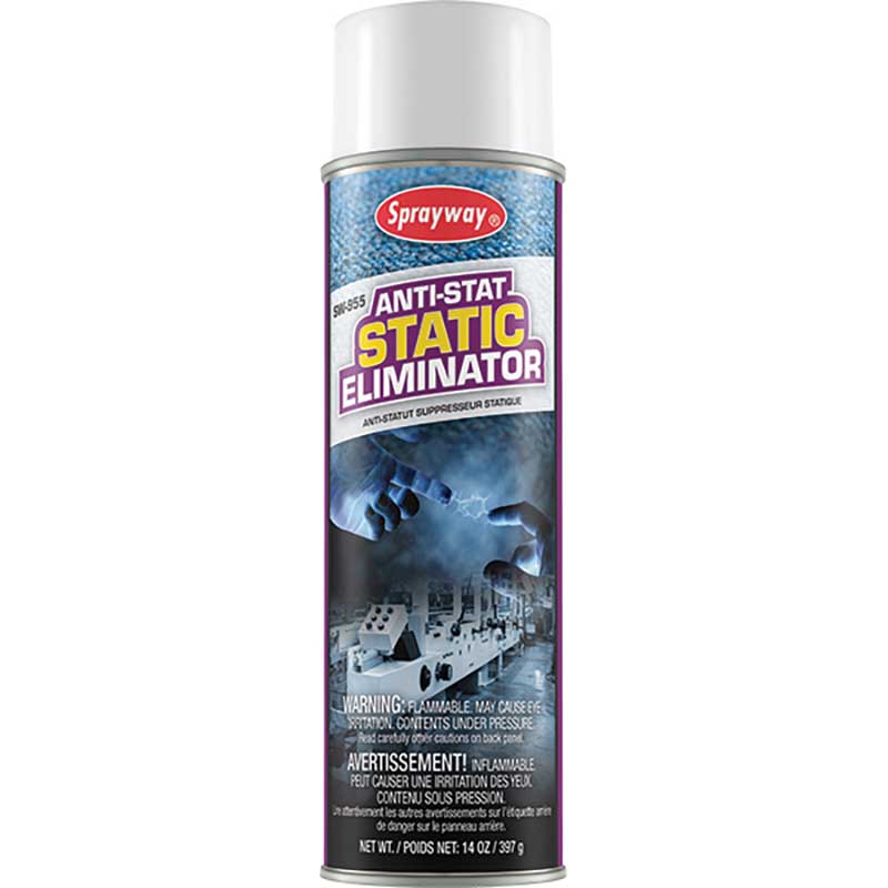 (12) Sprayway Anti-Static Spray Aerosol 14 Oz. Capacity SW955SY