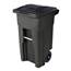 Toter 32 Gal. Blackstone Trash Can with Quiet Wheels and Attached Black Lid - 112 lb. Load Rating ANA32-10767
