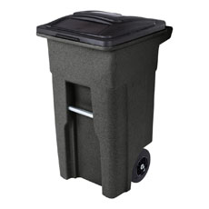 Toter 32 Gal. Blackstone Trash Can with Quiet Wheels and Attached Black Lid - 112 lb. Load Rating ANA32-10767