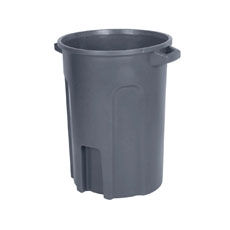 Toter 44 Gal. Round Trash Can with Lift Handle - Dark Gray Granite RND44-B0149