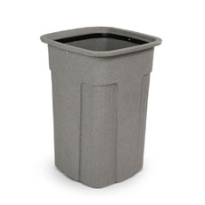 Toter Slimline 35 Gal. Square Trash Can Graystone - Space-Saving Design SSC35-00GST