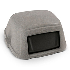 Toter Slimline 35 Gal. Dome Square Top Swinging Trash Can Lid Graystone STL35-00GST