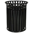 Streetscape Outdoor Waste Receptacle - Black