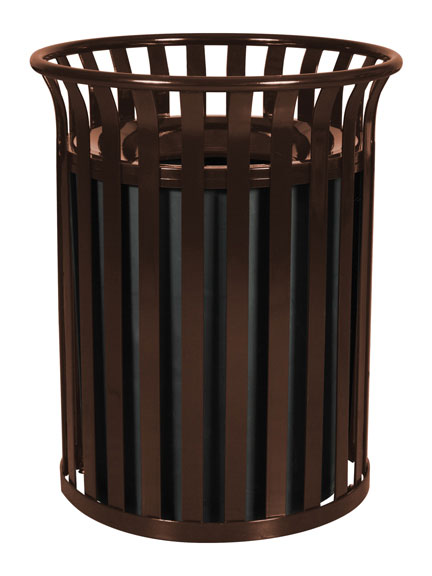 Streetscape Outdoor Trash Receptacle - Coffee