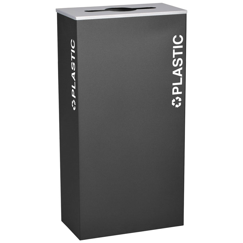 Ex-Cell RC-KD17-PL-BLX Plastic Recycling Receptacle Container - 17 Gal - Black    