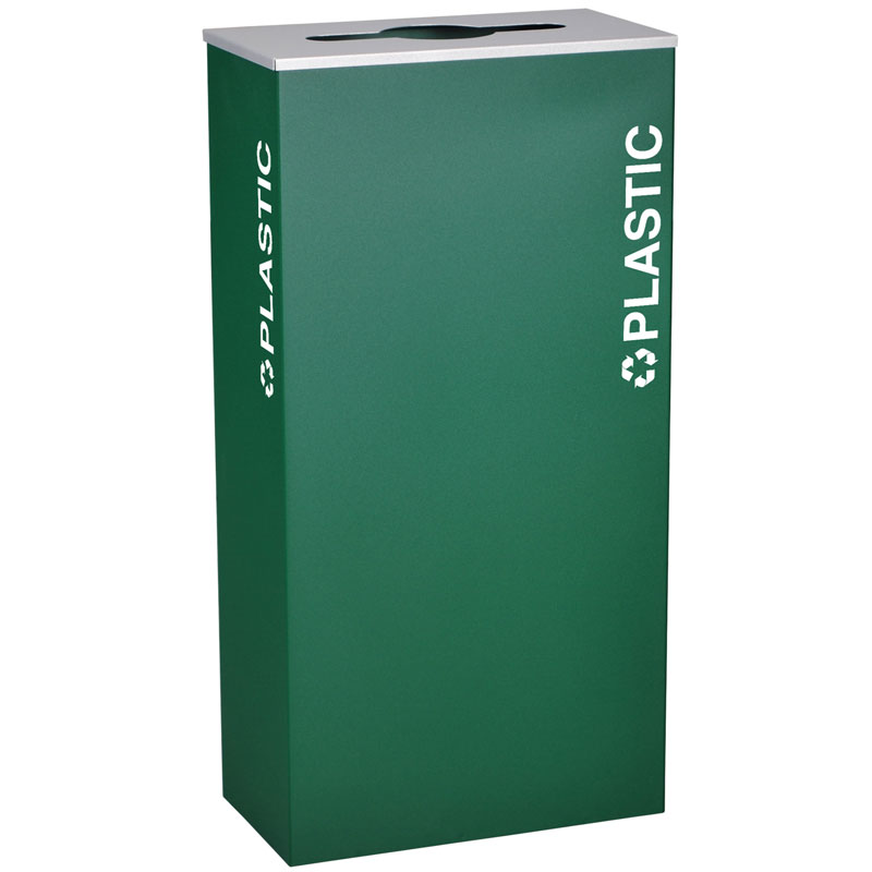 Ex-Cell RC-KD17-PL-EGX Plastic Recycling Receptacle Container - 17 Gal - Green