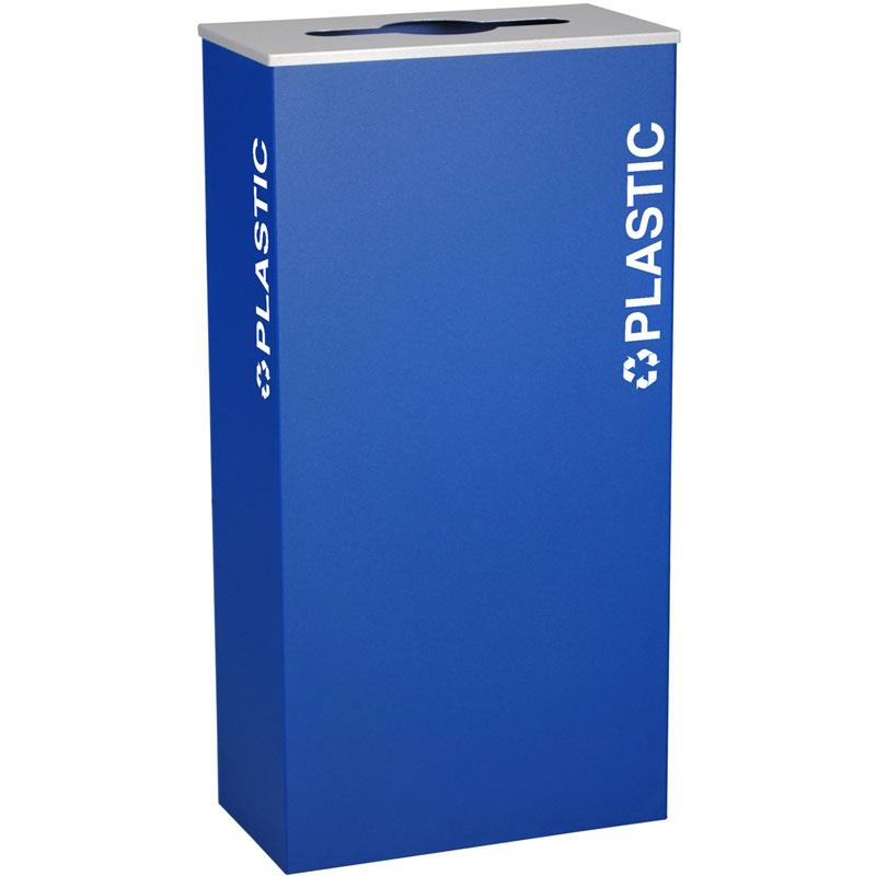 Ex-Cell RC-KD17-PL-RYX Plastic Recycling Receptacle Container - 17 Gal - Blue
