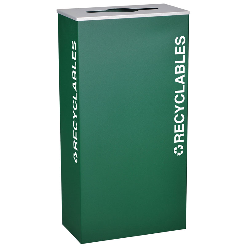 Ex-Cell RC-KD17-R-EGX Recycling Receptacle Container - 17 Gal - Green