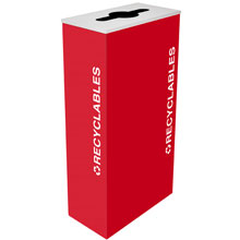 Ex-Cell RC-KD17-R-RBX Recyclables Recycling Receptacle Container - 17 Gal - Red