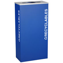 Ex-Cell RC-KD17-R-RYX Recyclables Recycling Receptacle Container - 17 Gal - Blue