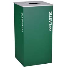 Ex-Cell RC-KD36-PL-EGX Plastic Recycling Receptacle Container - 36 Gal - Green