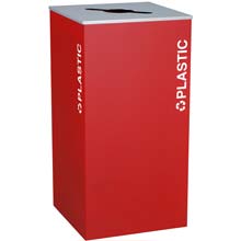 Ex-Cell RC-KD36-PL-RBX Plastic Recycling Receptacle Container - 36 Gal - Red