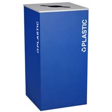 Ex-Cell RC-KD36-PL-RYX Plastic Recycling Receptacle Container - 36 Gal - Blue