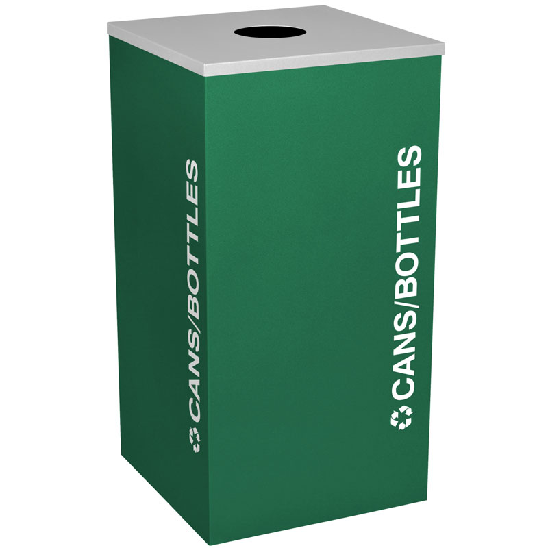 18 Gallon Cans & Bottles Recycling Receptacle Rectangual Container - Green 