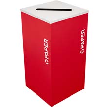 Plastic Recycling Receptacle Red Bin Container EXC-RC-KDSQ-PL-RBX
