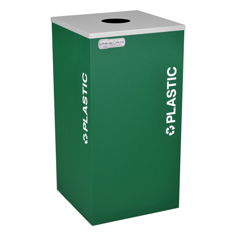 Plastic Recycling Receptacle Green Bin Container EXC-RC-KDSQ-PL-EGX