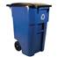 BRUTE Recycling Rollout Container w/ Lid - 50 Gallon