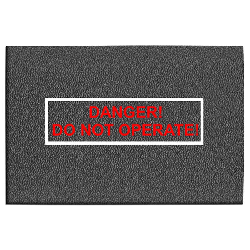 2 x 3 ft. Safety Mat with Impressed Image: Danger! Do Not Operate! - Grey ET-MT8417