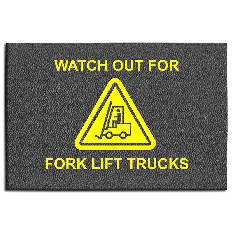 2 x 3 ft. Safety Mat with Image: Watch Out for Fork Lift Trucks - Grey ET-MT8432