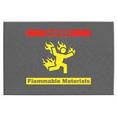 2 x 3 ft. Safety Mat with Image: Danger! Flammable Materials! - Grey ET-MT8499