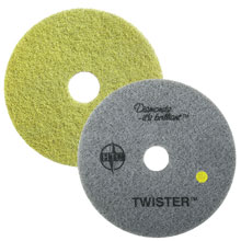 Twister Yellow Polishing Floor Pad - 1500 Grit - (2) 15" Dia. AMCO-435415