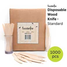 Foodstiks Compostable Wood Knife Standard Carton of 1,000 - Natural WDC-BIKN160-CTN