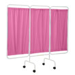 R&B Wire Portable Three Panel Patient Privacy Screen - Pink Vinyl 