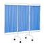 R&B Wire Portable Three Panel Patient Privacy Screen - Blue Vinyl