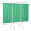R&B Wire Stationary Three Panel Patient Privacy Screen - Green Vinyl Panels