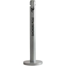 R1 Smoker's Pole Round Smoking Receptacle - Silver Steel RCPR1SM                                           