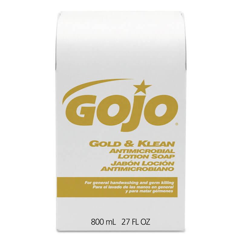 GOJO® Gold & Klean Antimicrobial Lotion Soap - (12) 800 ml Bag Refills