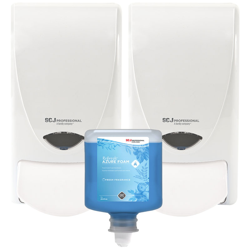 AeroBlue Foam Hand & Body Shampoo - Curved White Dispenser Pack