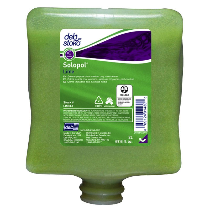 Solopol Lime Heavy-Duty Hand Cleanser - 2-Liter Cartridges