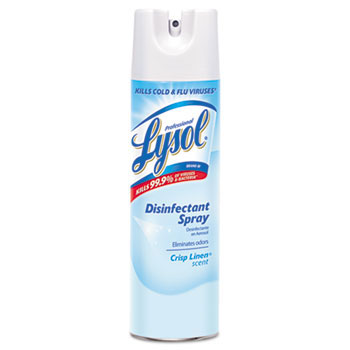 Disinfectant Spray - Crisp Linen Scent - (12) 19 oz. Aerosol Cans 