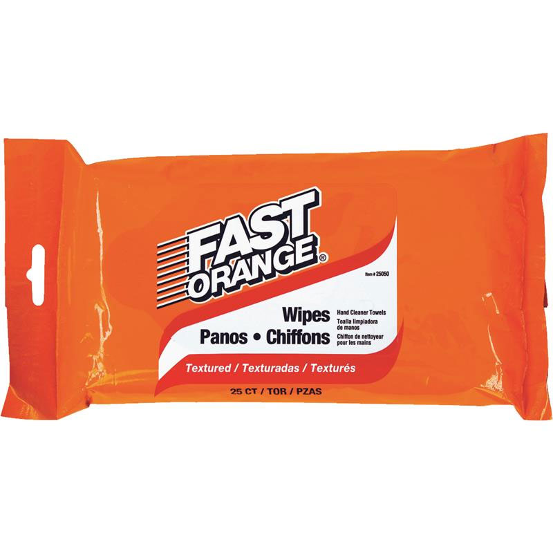 Fast Orange Hand Cleaner Wipes - (8) 25 Wipes per Pack - UnoClean