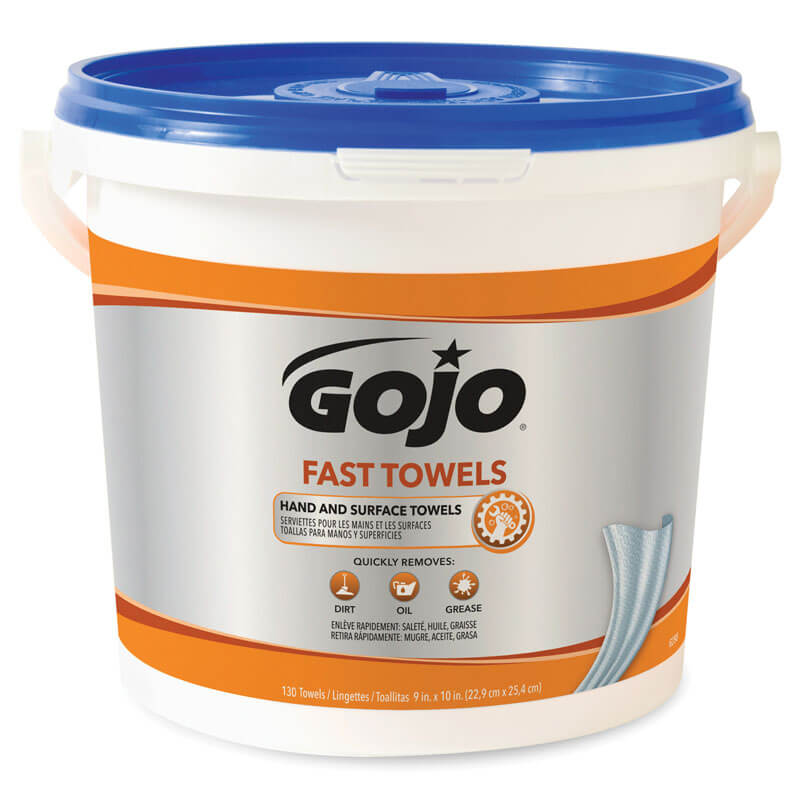 GOJO FAST WIPES Hand Cleaning Towels - 130-Count Bucket