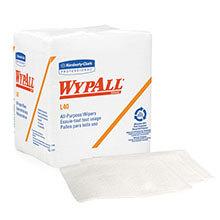 Kimberly Clark WypAll® L40 Quarterfold Wipers, White KCC05701