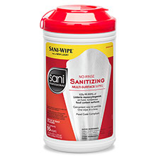 No-Rinse Sanitizing Wipes Sani Table Turners - (6) 95 Wipes NICP56784