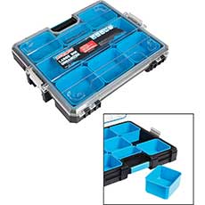 Large Parts Storage Box 8-Compartments 18 L x 14-3/4 W x 3-1/8 D in. - Blue 300032