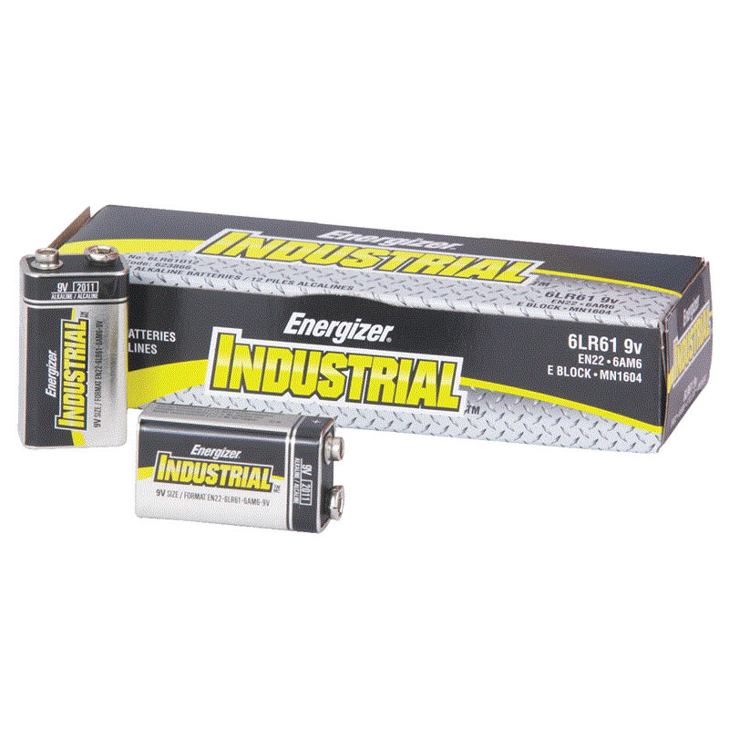 Energizer [EN22] Industrial Alkaline Batteries - 9-Volt - 12 Pack