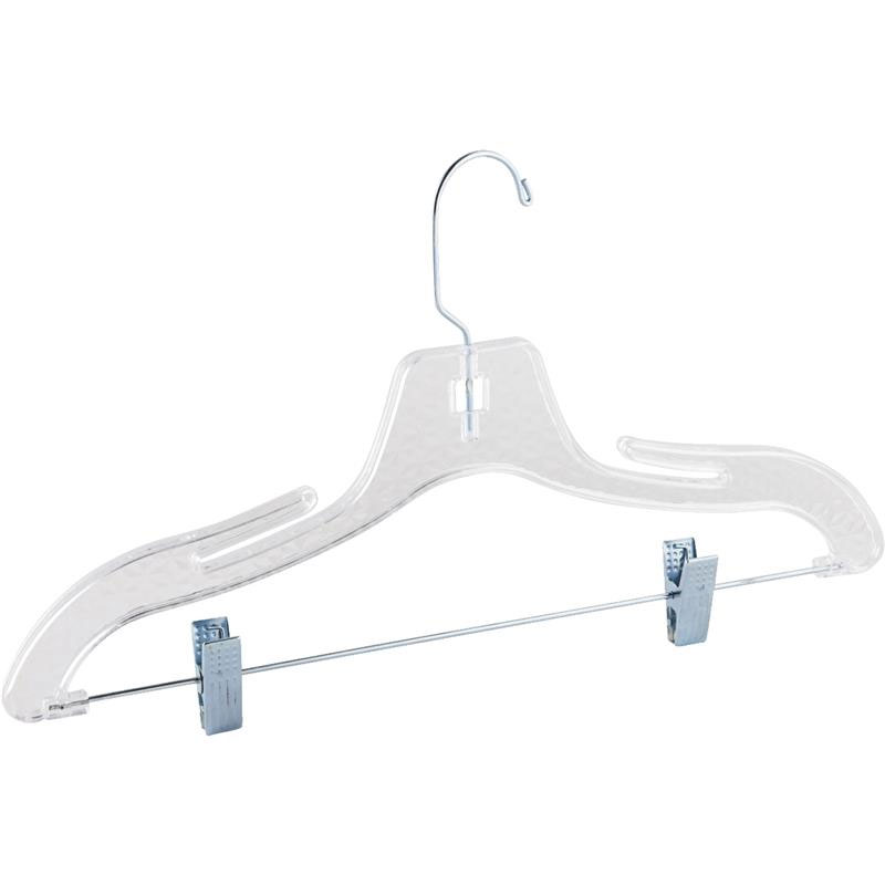 Homz [7512CL2.12] Crystal Cut Plastic Suit Hangers w/ Cushioned Clips - 2 Pack